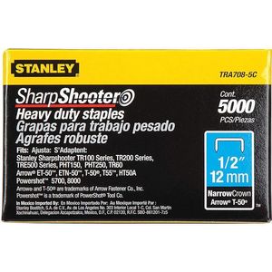 STANLEY TRA708-5C Narrow Staple 27/64 1/2 Inch Leg - Pack Of 5000 | AB7ZBR 24T322