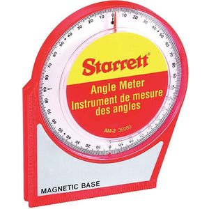 STARRETT AM-2 Angle Meter, Magnetic Base, 0 to 90 Degrees, Red Colour, Plastic Body | AC4HDE 2ZUY8