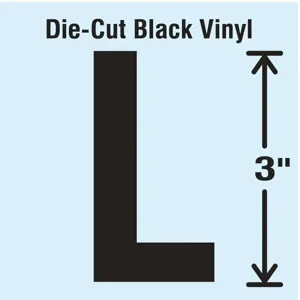 STRANCO INC DBV-3-L-10 Die Cut Letter Label L 10 Cards PK10 | AH3AMG 30XA82