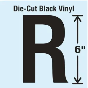 STRANCO INC DBV-SINGLE-6-R Die Cut Letter Label R | AH3ATF 30XC97