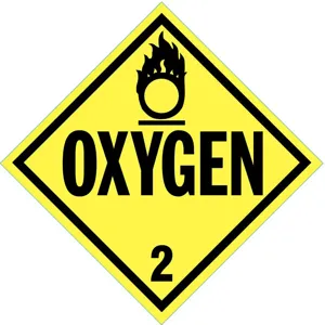 STRANCO INC DOTP-0035-PS Vehicle Placard Oxygen With Pictogram | AF3YRU 8FNM7