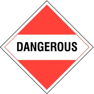 STRANCO INC DOTP-0036-T10 Vehicle Placard Dangerous - Pack Of 10 | AF4PJG 9ECP2