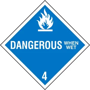 STRANCO INC DOTP-0044-V10 Vehicle Placard Dangerous When Wet With Picto - Pack Of 10 | AF4GTU 8WCC0