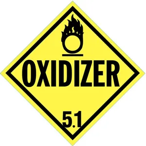 STRANCO INC DOTP-0045-V10 Vehicle Placard Oxidizer 5.1 W Picto - Pack Of 10 | AF6CGH 9WJY3