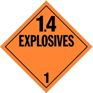 STRANCO INC DOTP-0100-PS Vehicle Placard 1.4 Explosive | AF3YRP 8FNM3