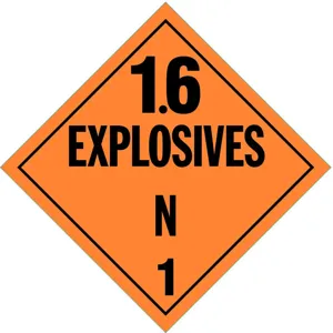 STRANCO INC DOTP-0103-PS Vehicle Placard 1.6 Explosive | AF3YRR 8FNM5