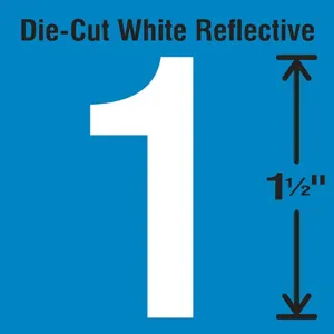 STRANCO INC DWR-1.5-1-5 Die-Cut Reflective Number Label 1 PK5 | AH3ABA 30WY44