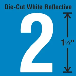 STRANCO INC DWR-1.5-2-5 Die-Cut Reflective Number Label 2 PK5 | AH3ABB 30WY45