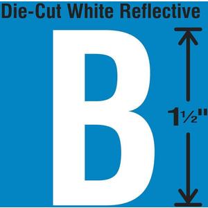 STRANCO INC DWR-1.5-B-5 Die-Cut Reflective Letter Label B PK5 | AH3ABL 30WY54
