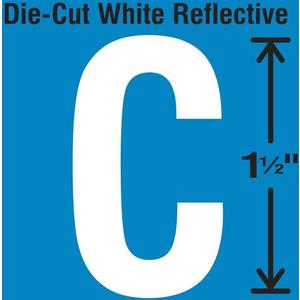 STRANCO INC DWR-1.5-C-5 Die-Cut Reflective Letter Label C PK5 | AH3ABM 30WY55