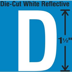 STRANCO INC DWR-1.5-D-5 Die-Cut Reflective Letter Label D PK5 | AH3ABN 30WY56