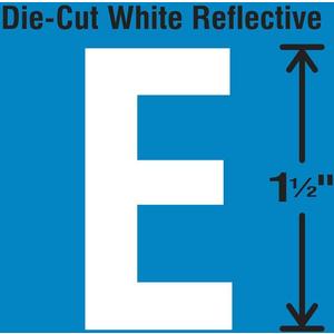 STRANCO INC DWR-1.5-E-5 Die-Cut Reflective Letter Label E PK5 | AH3ABP 30WY57