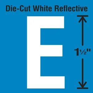 STRANCO INC DWR-1.5-E-5 Die-Cut Reflective Letter Label E PK5 | AH3ABP 30WY57