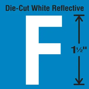 STRANCO INC DWR-1.5-F-5 Die-Cut Reflective Letter Label F PK5 | AH3ABQ 30WY58