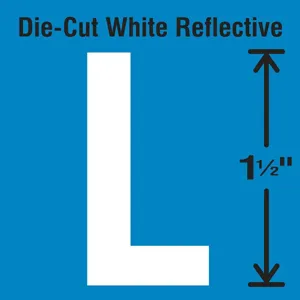 STRANCO INC DWR-1.5-L-5 Die-Cut Reflective Letter Label L PK5 | AH3ABX 30WY64