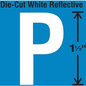STRANCO INC DWR-1.5-P-5 Die-Cut Reflective Letter Label P PK5 | AH3ACB 30WY68