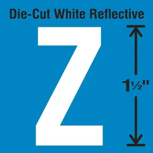 STRANCO INC DWR-1.5-Z-5 Die-Cut Reflective Letter Label Z PK5 | AH3ACM 30WY78