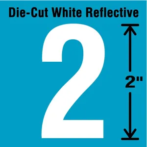 STRANCO INC DWR-2-2-5 Number Label 2 White - Pack Of 5 | AD4JCK 41P970