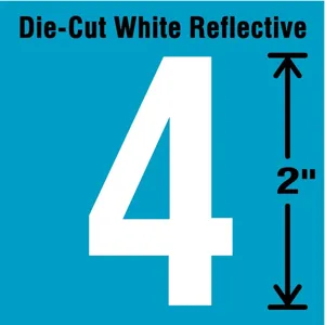 STRANCO INC DWR-2-4-5 Number Label 4 White - Pack Of 5 | AD4JCM 41P972