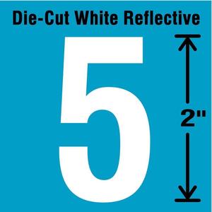 STRANCO INC DWR-2-5-5 Number Label 5 White - Pack Of 5 | AD4JCN 41P973