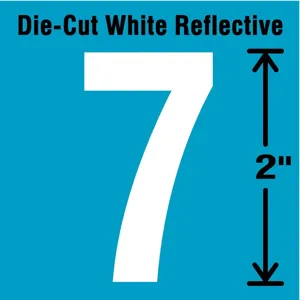 STRANCO INC DWR-2-7-5 Number Label 7 White - Pack Of 5 | AD4JCQ 41P975