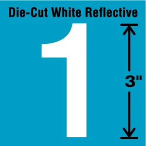 STRANCO INC DWR-3-1-5 Number Label 1 White - Pack Of 5 | AD4JDY 41R006