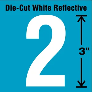 STRANCO INC DWR-3-2-5 Number Label 2 White - Pack Of 5 | AD4JDZ 41R007