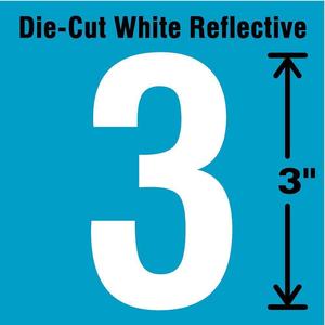 STRANCO INC DWR-3-3-5 Nummernschild 3 Weiß – 5er-Pack | AD4JEA 41R008