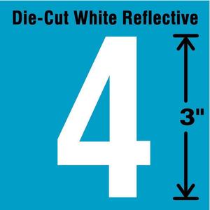 STRANCO INC DWR-3-4-5 Nummernschild 4 Weiß – 5er-Pack | AD4JEB 41R009