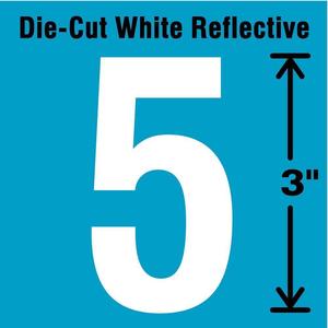 STRANCO INC DWR-3-5-5 Nummernschild 5 Weiß – 5er-Pack | AD4JEC 41R010