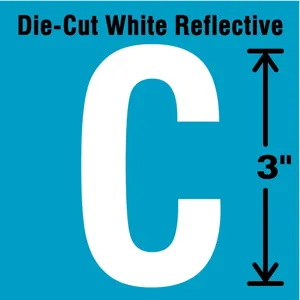 STRANCO INC DWR-3-C-5 Letter Label C White - Pack Of 5 | AD4JEK 41R017