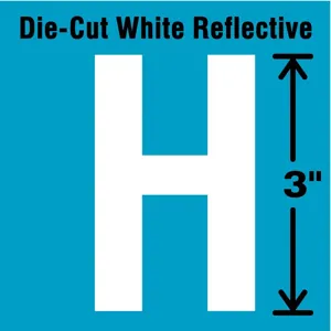 STRANCO INC DWR-3-H-5 Letter Label H White - Pack Of 5 | AD4JEQ 41R022