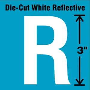 STRANCO INC DWR-3-R-5 Letter Label R White - Pack Of 5 | AD4JFB 41R032