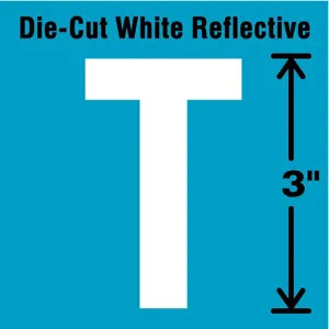 STRANCO INC DWR-3-T-5 Letter Label T White - Pack Of 5 | AD4JFD 41R034