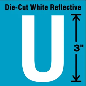 STRANCO INC DWR-3-U-5 Letter Label U White - Pack Of 5 | AD4JFE 41R035