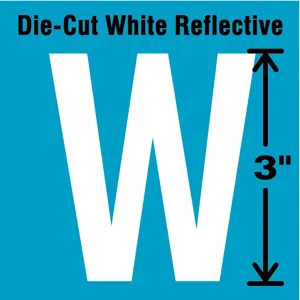 STRANCO INC DWR-3-W-5 Letter Label W White - Pack Of 5 | AD4JFG 41R037