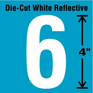 STRANCO INC DWR-4-6-5 Number Label 6 White - Pack Of 5 | AD4JFT 41R047