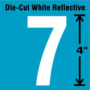 STRANCO INC DWR-4-7-5 Number Label 7 White - Pack Of 5 | AD4JFU 41R048