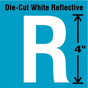 STRANCO INC DWR-4-R-5 Letter Label R White - Pack Of 5 | AD4JGQ 41R068