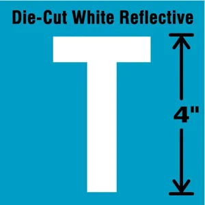 STRANCO INC DWR-4-T-5 Letter Label T White - Pack Of 5 | AD4JGT 41R070