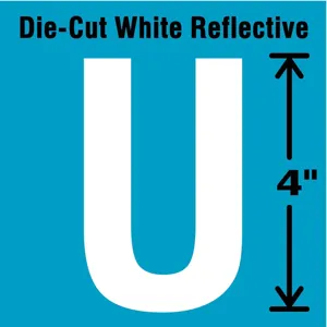 STRANCO INC DWR-4-U-5 Letter Label U White - Pack Of 5 | AD4JGU 41R071