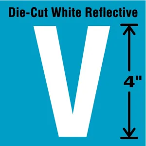 STRANCO INC DWR-4-V-5 Letter Label V White - Pack Of 5 | AD4JGV 41R072