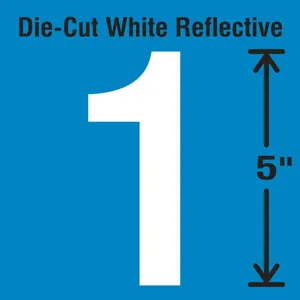 STRANCO INC DWR-5-1-5 Die-Cut Reflective Number Label 1 PK5 | AH3ACP 30WY80