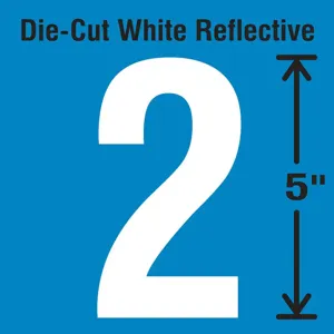 STRANCO INC DWR-5-2-5 Die-Cut Reflective Number Label 2 PK5 | AH3ACQ 30WY81