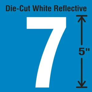 STRANCO INC DWR-5-7-5 Die-Cut Reflective Number Label 7 PK5 | AH3ACW 30WY86