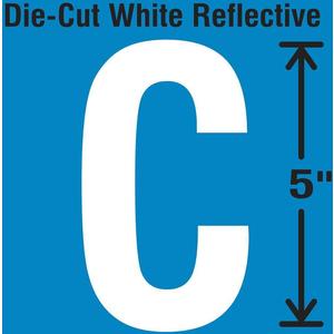 STRANCO INC DWR-5-C-5 Die-Cut Reflective Letter Label C PK5 | AH3ADB 30WY91
