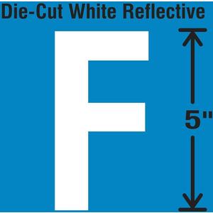 STRANCO INC DWR-5-F-5 Die-Cut Reflective Letter Label F PK5 | AH3ADE 30WY94