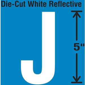 STRANCO INC DWR-5-J-5 Die-Cut Reflective Letter Label J PK5 | AH3ADJ 30WY98