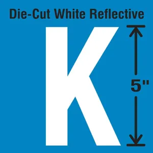 STRANCO INC DWR-5-K-5 Die-Cut Reflective Letter Label K PK5 | AH3ADK 30WY99