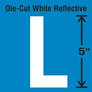 STRANCO INC DWR-5-L-5 Die-Cut Reflective Letter Label L PK5 | AH3ADL 30WZ01